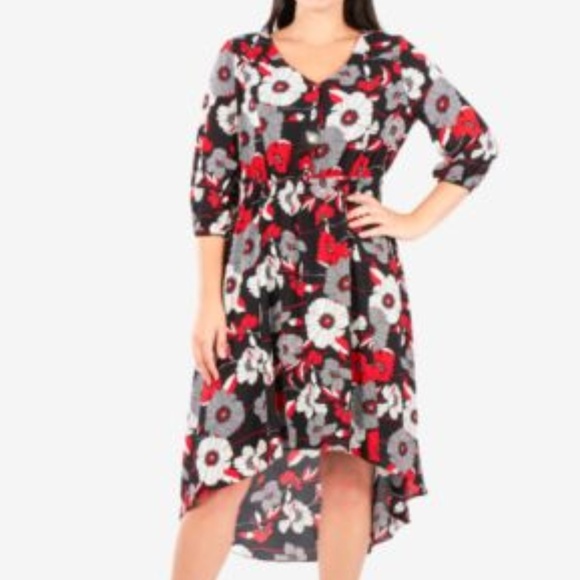NY Collection Printed High Low Dress - Picture 1 of 7